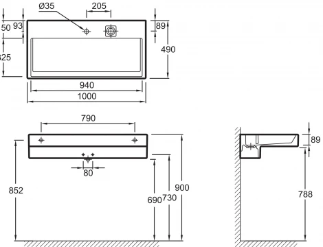 Раковина Jacob Delafon Terrace EXC112 100 см