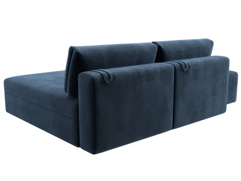 Диван угловой модульный с пуфом Лига-060 НПБ угол универсальный (ЛДСП,Брус,Фанера/Пластик/Велюр/Синий) Лига Диванов 129681