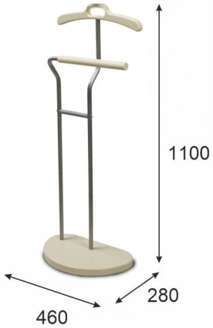 Вешалка костюмная Д 10 металлик/ слоновая кость Mebelik арт.002265