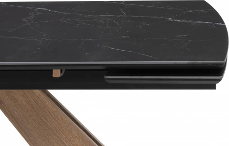 Керамический стол Шаннон 180 (Шаннон 180(240)х90х79 черный мрамор / дуб монтана) Woodville арт.588054