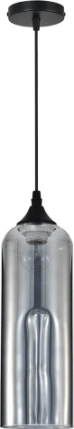 Подвесной светильник Escada Yumbilla 2110/1S Smoke 1х40Вт Е27, металл/стекло, черный, дымчатый плафон (220V, на проводе, круглые)