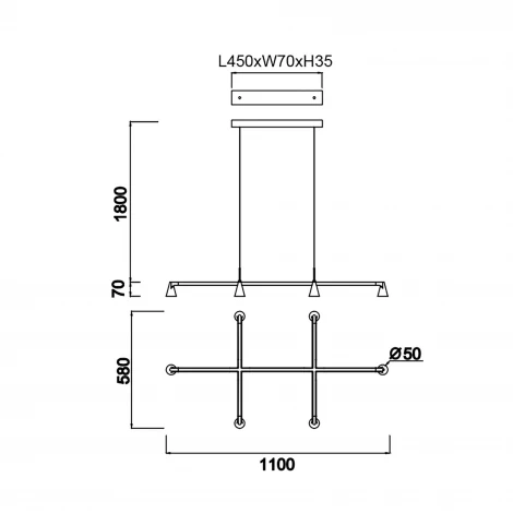 Подвесной светильник светодиодный Mantra Africa 9409