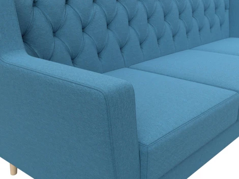 Диван кухонный прямой Брайтон 3 Люкс (Голубой/Рогожка) Лига Диванов арт.123188