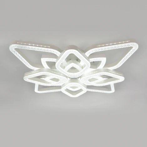 Потолочная люстра светодиодная с таймером Escada Sedna 10280/8LED 150Вт, с ПДУ, металл/акрил, белый (220V)