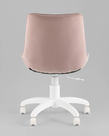 Кресло офисное Флекс велюр пыльно-розовый, пластик белый TopChairs УТ000043343