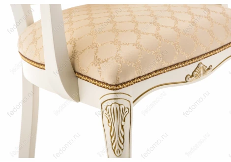 Кресло Woodville Руджеро патина золото / бежевый 318606