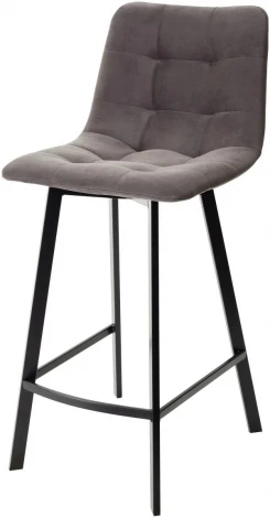 Полубарный стул CHILLI-QB SQUARE графит #14, велюр/ черный каркас (H=66cm) М-City (арт.461MC05897)