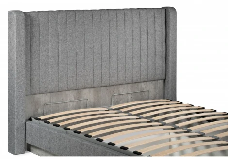 Кровать Tulip 160х200 с ПМ метрополитан грей / белая матовая 406291