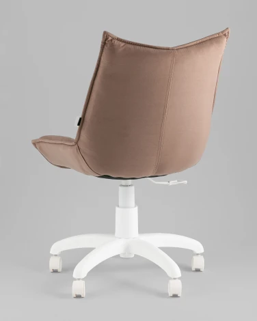 Кресло офисное Осло велюр мокка, пластик белый TopChairs УТ000043458