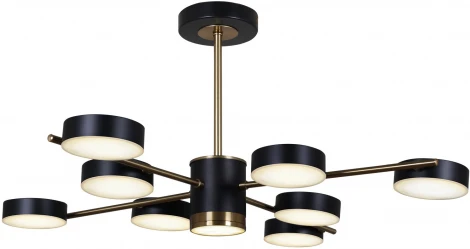 Потолочная люстра светодиодная на штанге с регулировкой цветовой температуры Reluce 06369-0.3-08 COP+BK (220V)