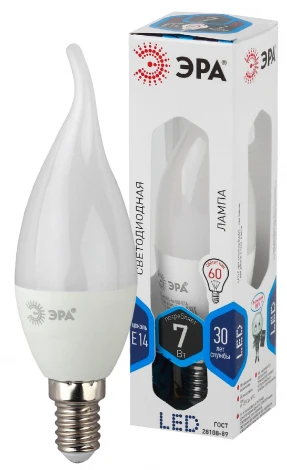 Лампочка светодиодная E14 7W ЭРА LED BXS-7W-840-E14