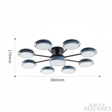 Потолочная люстра на штанге Arte Milano Ferrara 250406/8+1 Gr (LED, 220V, круглые)