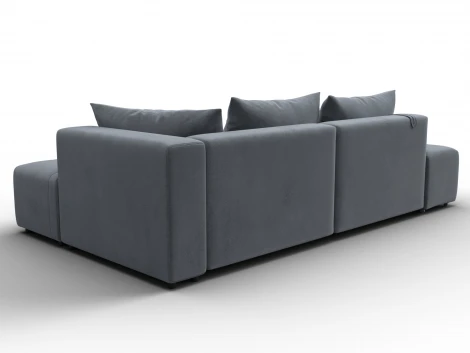 Диван угловой Лига-103 НПБ угол правый (ДСП,Брус,Фанера,Велюр/Серый) Лига Диванов 134807