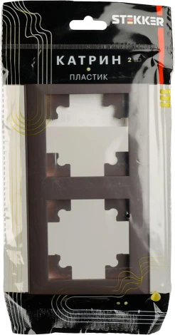 Рамка на 2 поста (коричневый) Stekker Катрин 39818