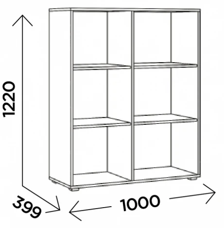 Стеллаж Woodville Чернин дуб вотан / графит