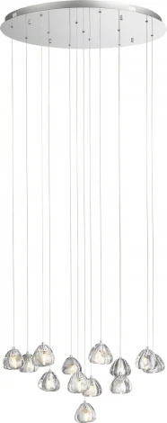 Подвесной светильник ST Luce Waterfall SL6017.101.13 Хром/Прозрачный с пузырьками воздуха LED 13*3W (220V, на проводе)