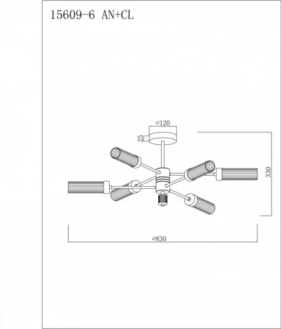 Потолочная люстра на штанге iLamp Evolution 15609-6 AN+CL (220V)