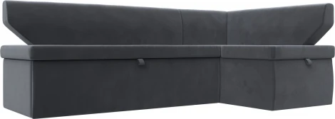 Диван кухонный угловой Омура правый угол (Серый/Велюр) Лига Диванов арт.126108