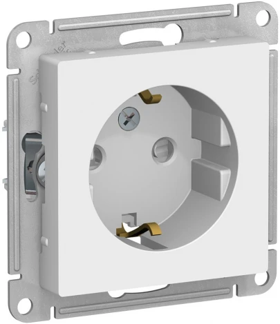 Розетка встраиваемая с заземлением и шторками (белый) Systeme Electric AtlasDesign ATN000145
