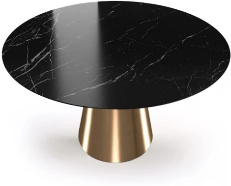 Стол круглый Top Concept Lucas 120, керамика глянцевая, черная