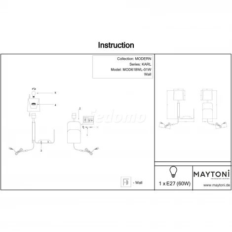 Бра Maytoni Karl MOD618WL-01W