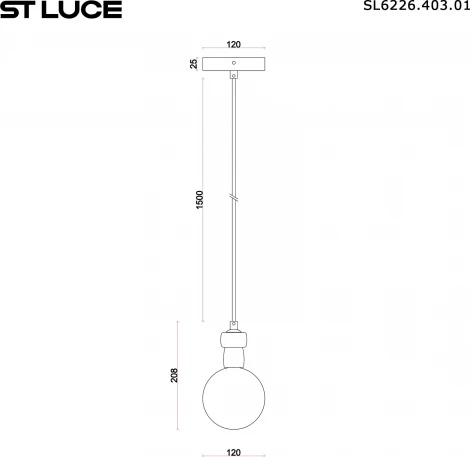 Светильник подвесной ST Luce Cork SL6226.403.01 Черный/Белый G9 1*5W 4000K (220V, на проводе, шар)