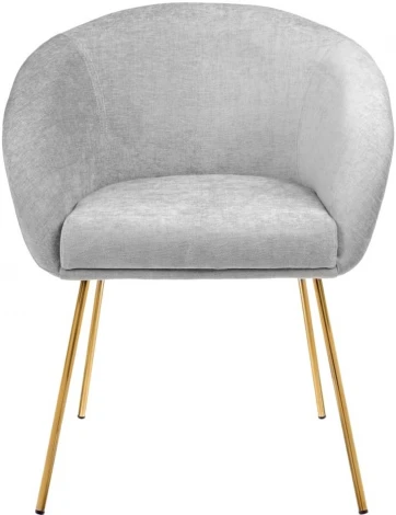 Стул-полукресло Martin серый шенилл с золотыми ножками Bradex Home арт.RF 0569