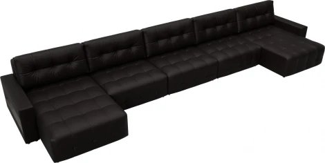 Диван п-образный с полками Лига-053 НПБ МегаЛонг Лига Диванов (Экокожа) арт.129011