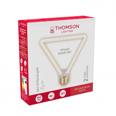 Лампочка светодиодная филаментная белая трубка E27 4W Thomson Deco Triangle TH-B2394