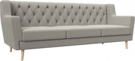 Диван кухонный прямой Брайтон 3 Люкс (Бежевый/Рогожка) Лига Диванов арт.122452