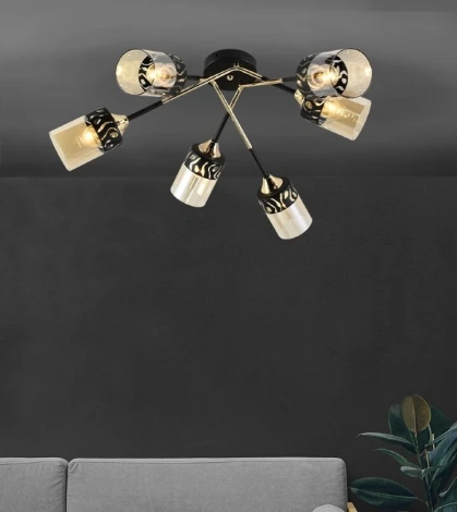 Потолочная люстра Seven Fires Dzheroen SF3362/6C-BK-FGD-AM