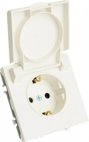 Розетка с заземлением и защитной крышкой (белый) Stekker Эмили 49881