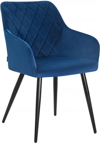 Стул обеденный ROBERT (черные матовые ножки, велюр V108-67 Тёмно-синий)