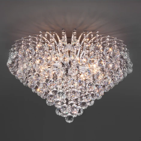 Потолочная люстра Eurosvet Ostiniya 3299/9 хром / прозрачный хрусталь