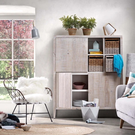 Кресло La Forma (ex Julia Grup) Claren (Белый/ Сталь,Ротанг,Пена,Металл)