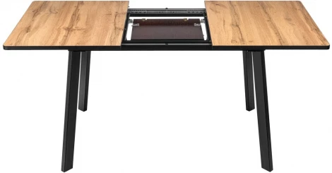 Стол Bradex Home Dublin раскладной 120-160х80х75 Дуб Вотан с черными ножками (RF 0482)
