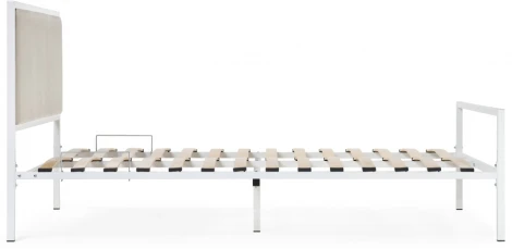 Двуспальная кровать Woodville Эгерт 160х200 белый / light beige 552921