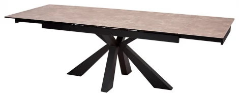 Обеденный стол M-City ALEZIO 160 HYDRA MOKA TL-52 матовая испанская керамика/ черный каркас