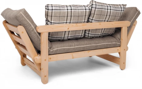 Кушетка Arsko Сламбер сосна серая клетка рогожка