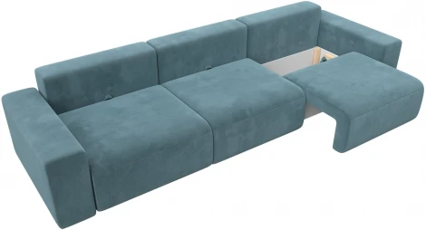 Диван прямой Лига-036 НПБ Классик Лонг (Бирюзовый/Велюр) Лига Диванов арт.121323