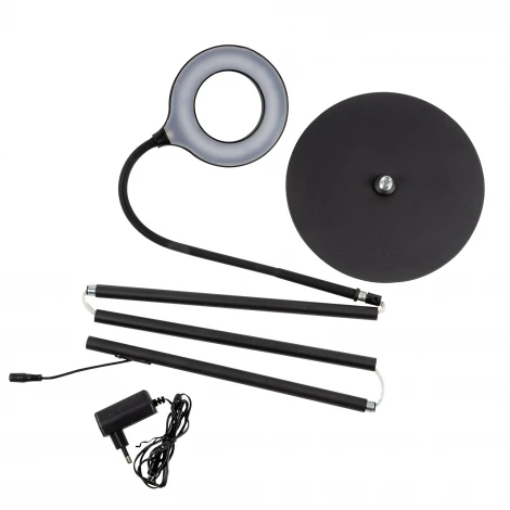 Торшер светодиодный, 7W, с регулировкой наклона, сенсорный выключатель, диммер, черный Uniel ULM-T610 7W/4500K/DIM BLACK