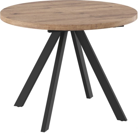 Стол МАМАДОМА Рондо М D100, Дуб Веллингтон/черный