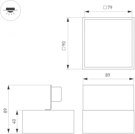 Встраиваемый точечный светильник DL-GRIGLIATO-S90x90-12W Warm3000 (GR, 90 deg, 230) (Arlight, IP40 Металл) 047679 (LED)