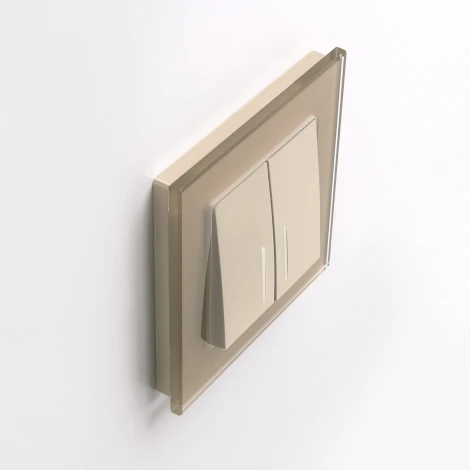 Выключатель двухклавишный с подсветкой (шампань) Werkel W1120111 (a050859)