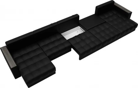 Диван П-образный с декором Лига-049 НПБ Мегалонг Лига Диванов (Экокожа) арт.128537