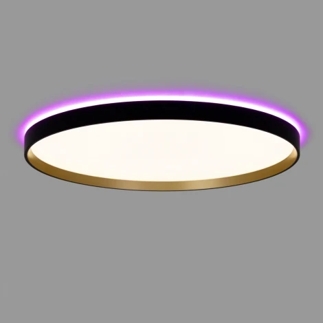 Настенно-потолочный светодиодный светильник IP40 Citilux Etalon CL750501R Черный+Золото с пультом и RGB подсветкой