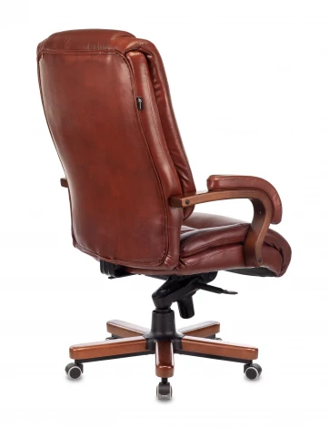 Кресло руководителя Бюрократ T-9925WALNUT светло-коричневый Leather Eichel кожа крестовина металл/дерево