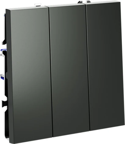 Выключатель трехклавишный (титан) Voltum S70 VLS030106