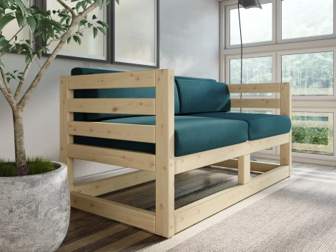 Диван Arsko Магнус М сосна велюр голубой