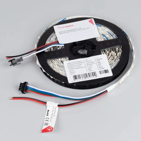 Светодиодная лента SPI-RZ-B60-8mm 12V RGB-PX1-BPT (9 W/m, IP20, 5060, 5m) (Arlight) 047382